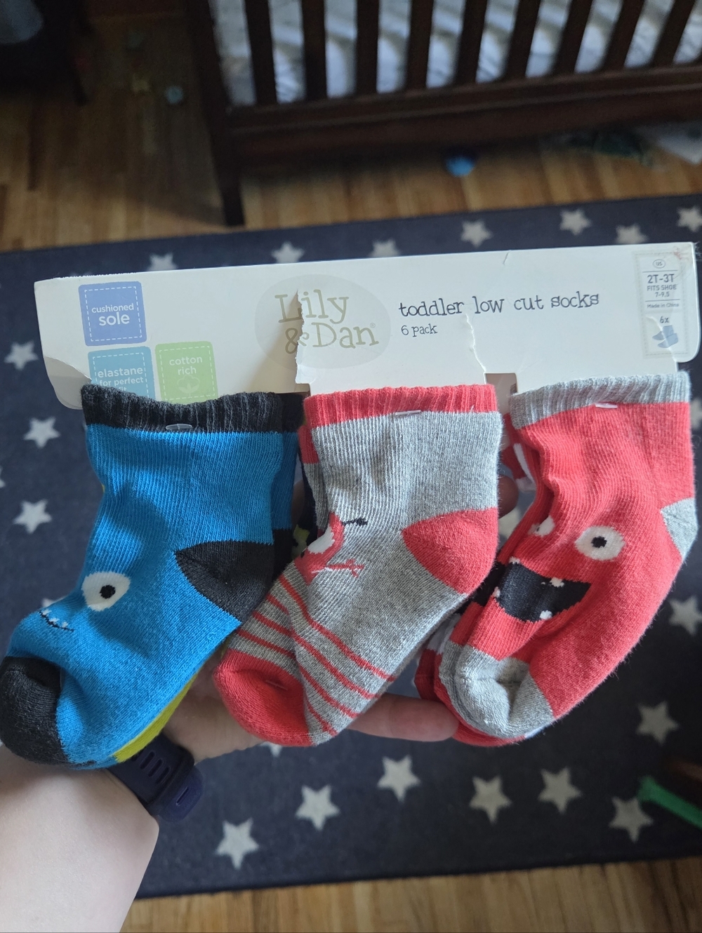 Toddler Low-Cut Monster Socks - 6 Pack